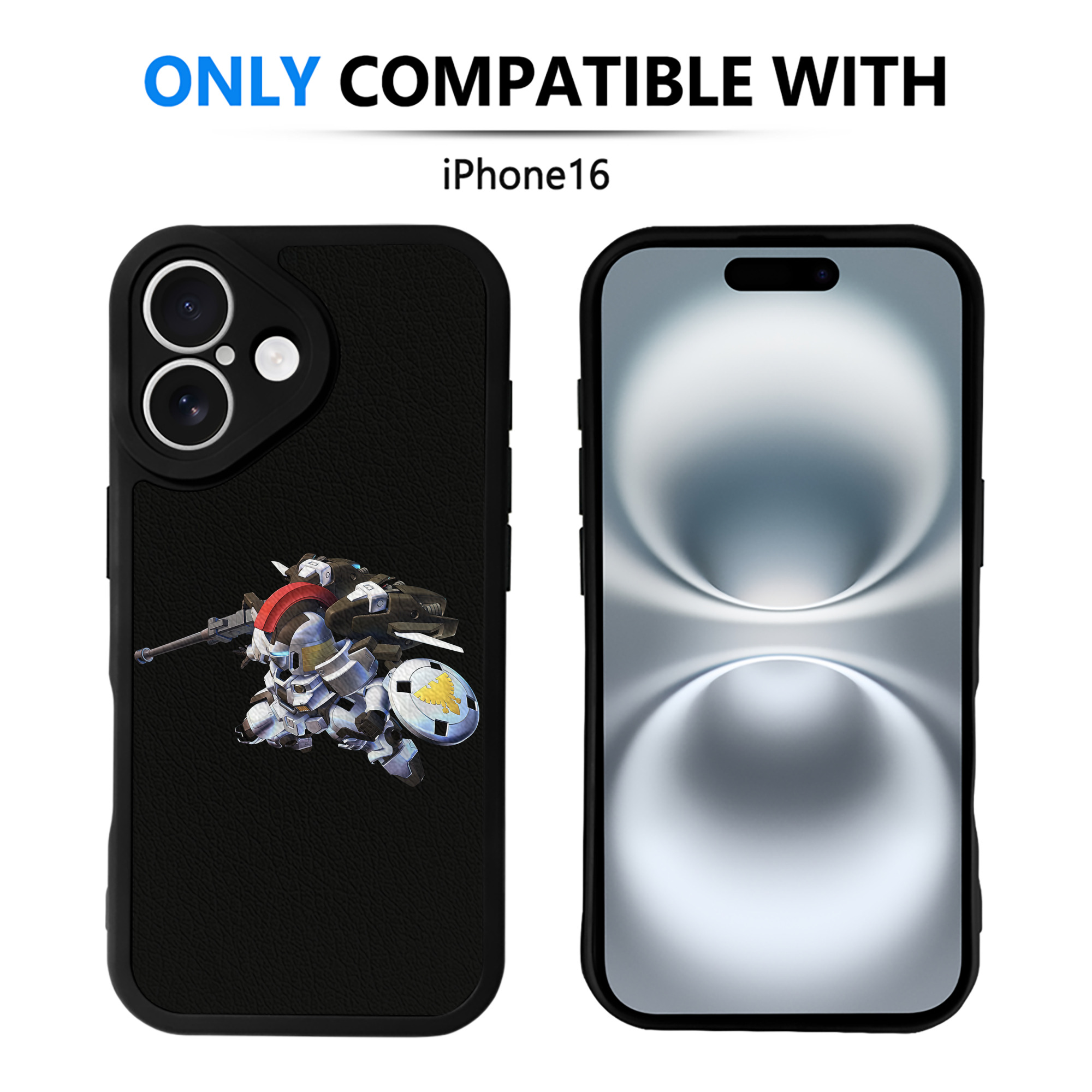（画像用） 機動戦士ガンダム Mobile Suit Gundam 【iPhone 16シリーズ対応】シリコンスマホケース（レザー調） 材質：シリコン